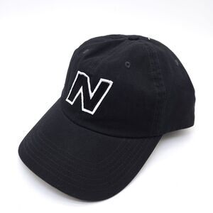 New Balance 6 Panel Block N Snapback Hat Black Ball Cap Cotton Running Unisex‎